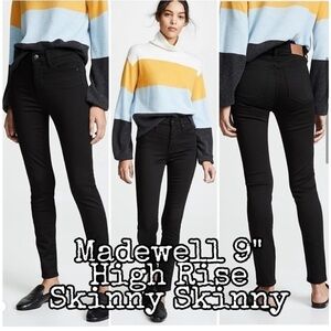 Madewell 33T Skinny Jeans 9” High-Rise Black Skinny Jeans Tall
